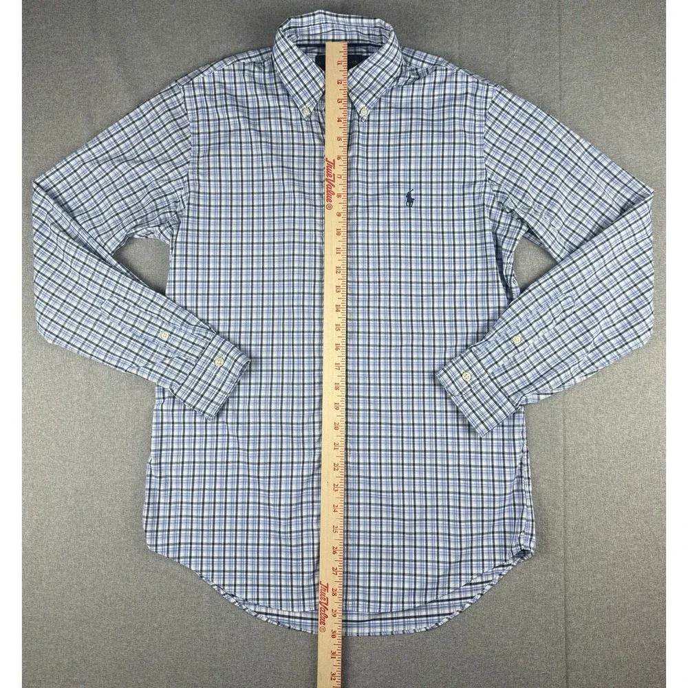 Polo Ralph Lauren Performance Shirt Men's SP Blue Plaid Button Down Cotton